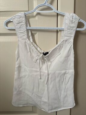Dynamite White Tie-Front Textured Tank